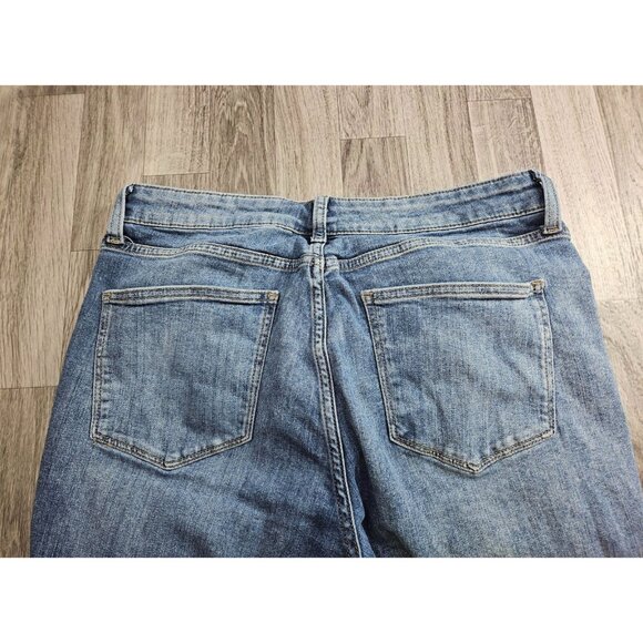 (3/$35) St. John's Bay Size 12 Petite Bootcut Leg Whiskered Denim Blue Jeans - Picture 3 of 11